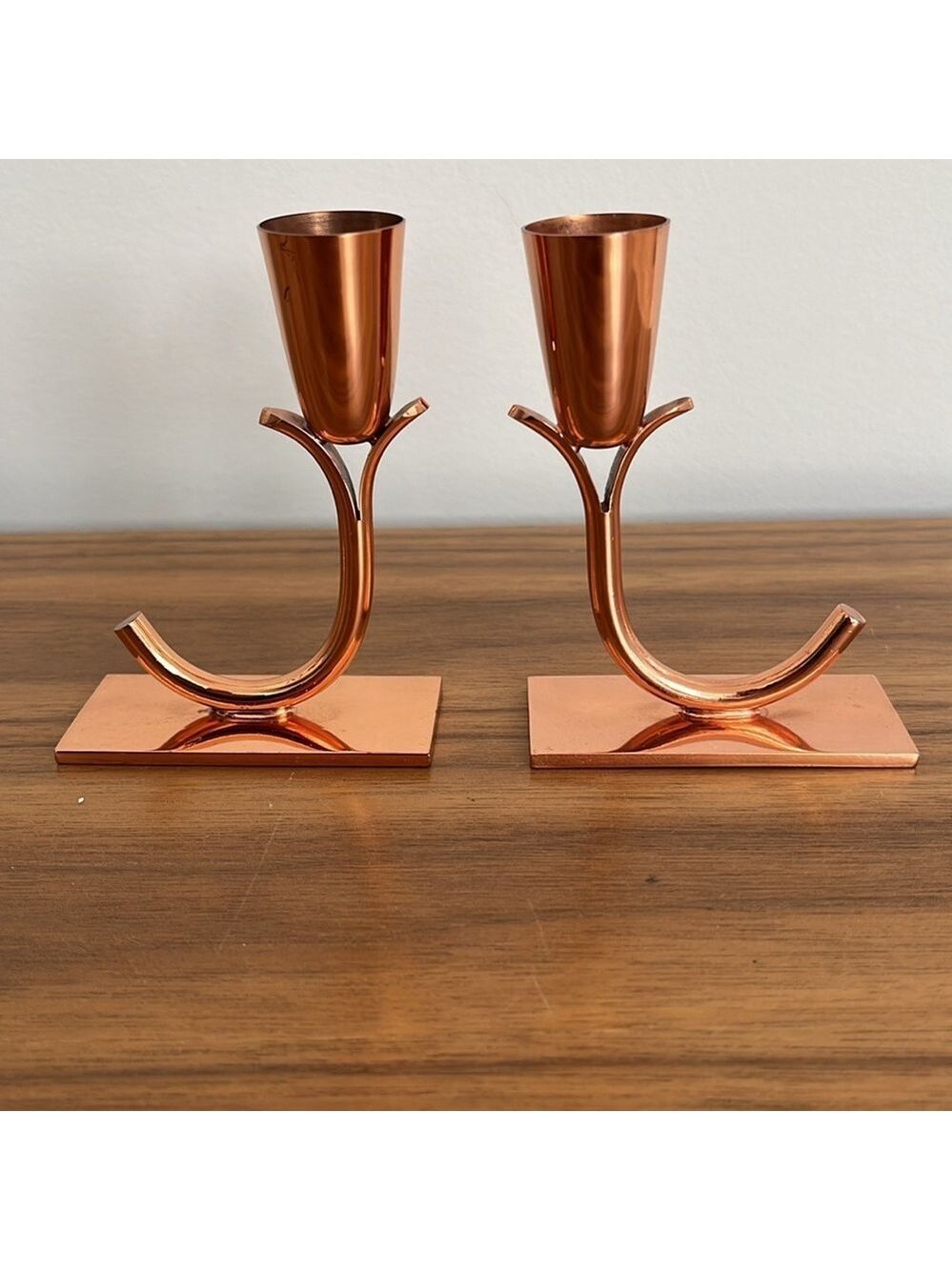 ONEIDA CRAFT Vintage Non-Tarnish Copper Set of 2 Candle Stick Holders 8921